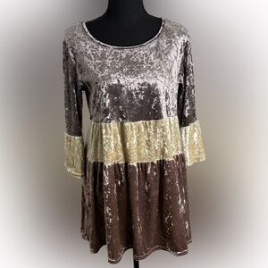 Indigo Soul Crushed Velvet Tiered Babydoll Dress (2XL)